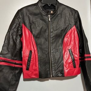 Red and Black Leather Jacket